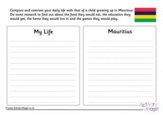 Mauritius Compare And Contrast Worksheet