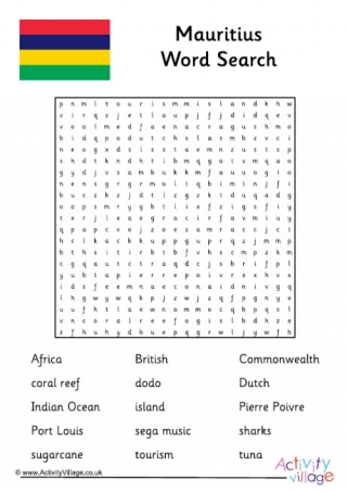 Mauritius Word Search