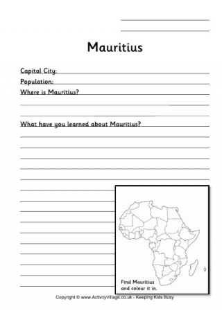Mauritius Worksheet