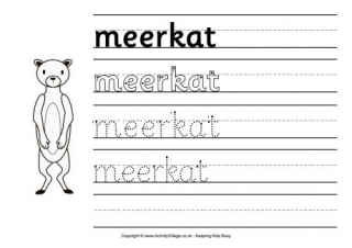 Meerkat Handwriting Worksheet