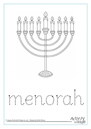 Menorah Word Tracing