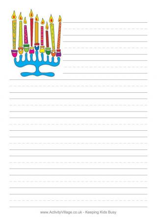 Menorah Writing Paper