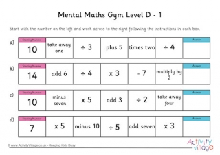 Mental Maths Gym Level D Pack 1