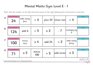 Mental Maths Gym Level E Pack 1