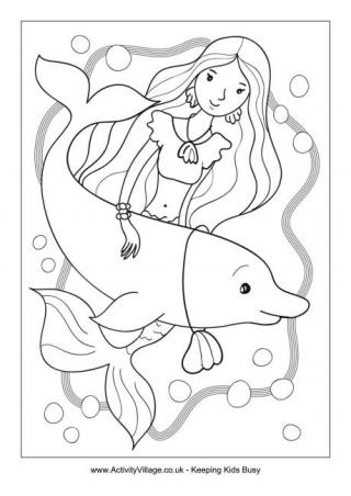 Mermaid Colouring Page 3