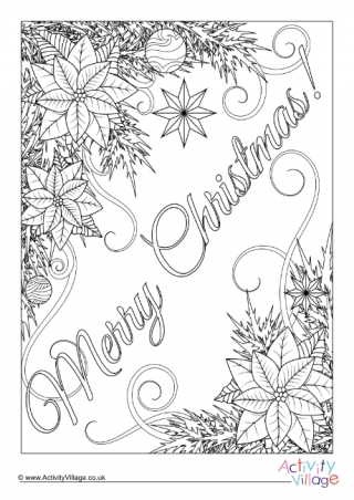 Merry Christmas Doodle Colouring Page 2