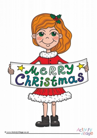 Merry Christmas Girl Poster