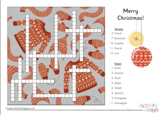 Merry Christmas Languages Crossword