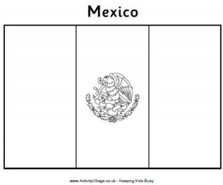 Mexico Flag Colouring Page