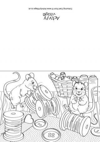 Mice Scene Colouring Card