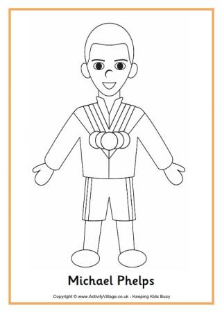 Michael Phelps Colouring Page