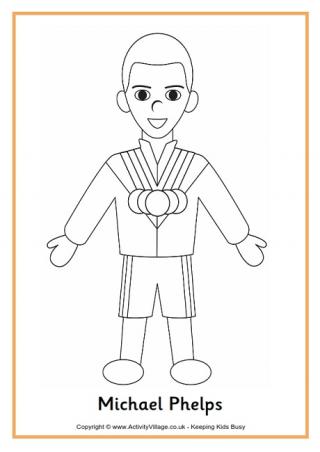 Michael Phelps Colouring Page