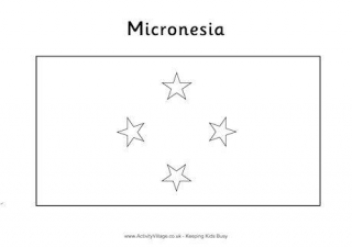 Micronesia Flag Colouring Page