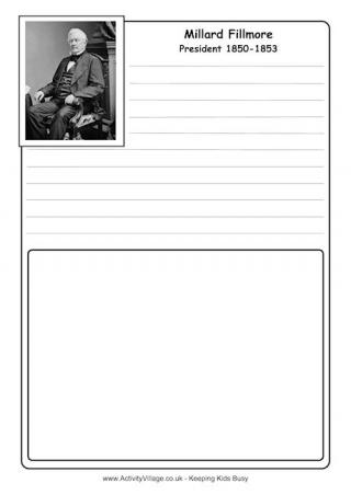  Millard Fillmore Notebooking Page