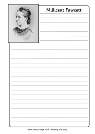 Millicent Fawcett Notebooking Page