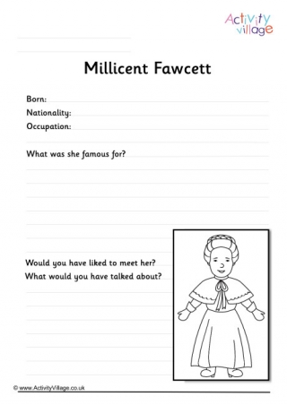 Millicent Fawcett Worksheet