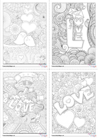 Mindfulness Valentine Colouring Pages
