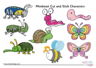 Minibeast Cut and Stick Characters 