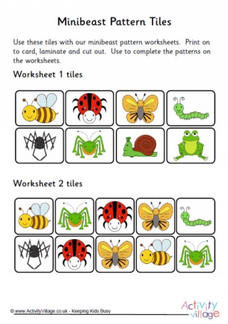 Minibeast Patterns Tiles