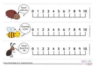 printable number lines for the classroom or home