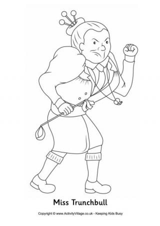 Miss Trunchbull Colouring Page