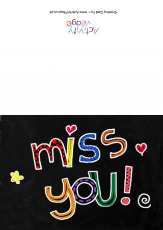 Miss You Card
