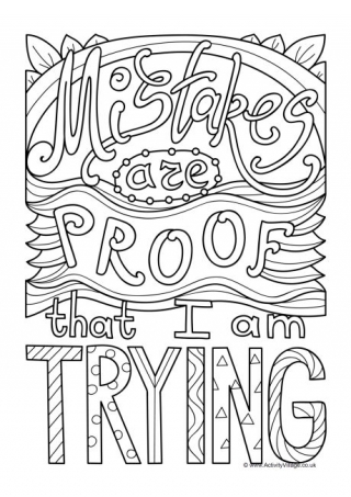 Mistakes Are Proof That I Am Trying Colouring Page
