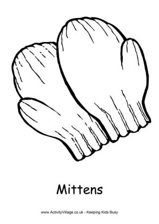 Mittens Colouring Page