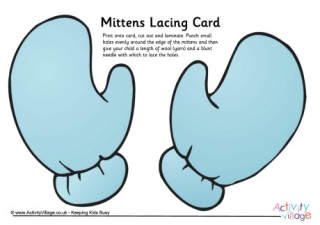 Mittens Lacing Card