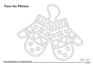 Mittens Tracing Page