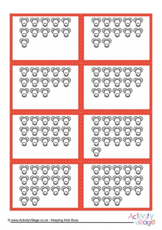 Mix and Match Counting Mouse Cards 11 to 20