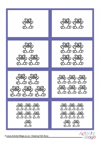 Mix and Match Counting Teddies Cards 1 to 10