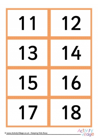 Mix and Match Number Symbol Cards 11 to 20