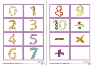 Mix and Match Number Symbol Cards Quirky Patterned 0 to 10