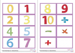 Mix and Match Number Symbol Cards Quirky Plain 0 to 10