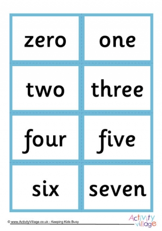 Mix and Match Number Word Cards 0 to 10