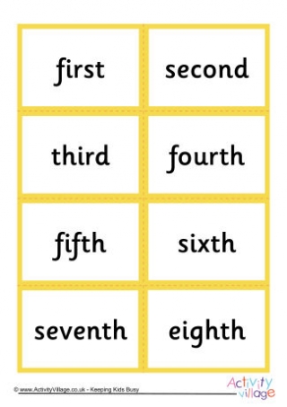 Mix and Match Ordinal Number Word Cards