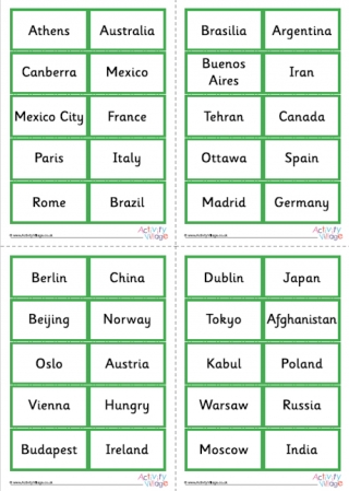 Mixed Capital Cities Dominoes 1