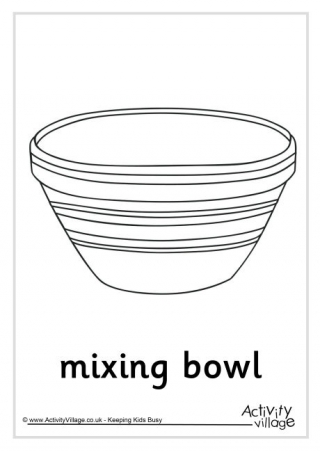 Mixing Bowl Colouring Page