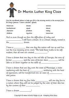 MLK Day Worksheets