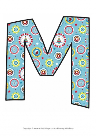 Modern Christmas Letter Printable M 1