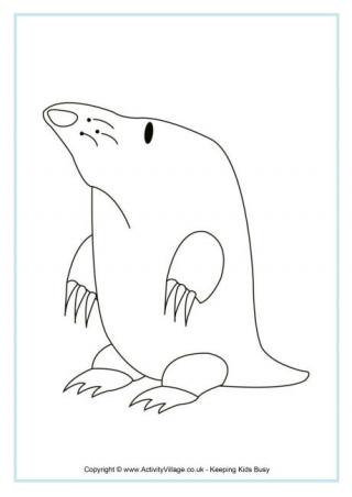 Mole Colouring Page