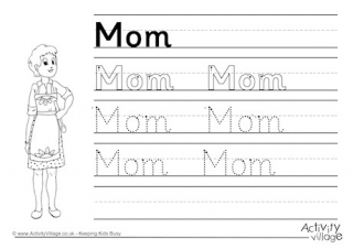 Mom Handwriting Worksheet