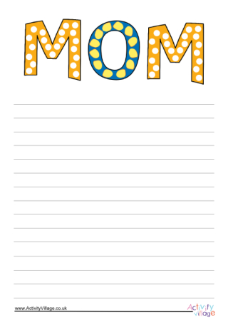 Mom Writing Paper