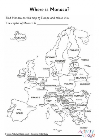Monaco Location Worksheet