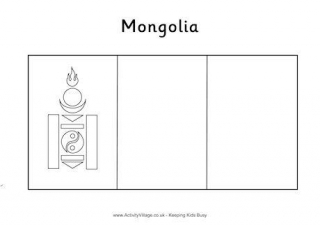 Mongolia Flag Colouring Page