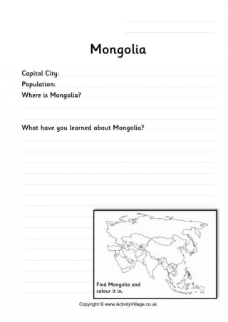 Mongolia Worksheet
