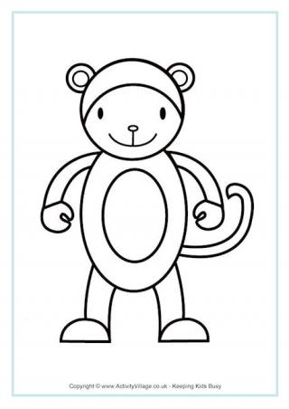 Monkey Colouring Page 3