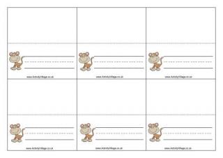 Monkey Place Cards