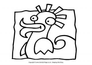 Monster colouring page 8